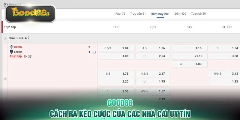Cách ra kèo cược của các nhà cái uy tín