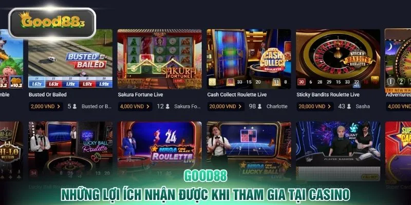 Những lợi ích nhận được khi tham gia tại casino